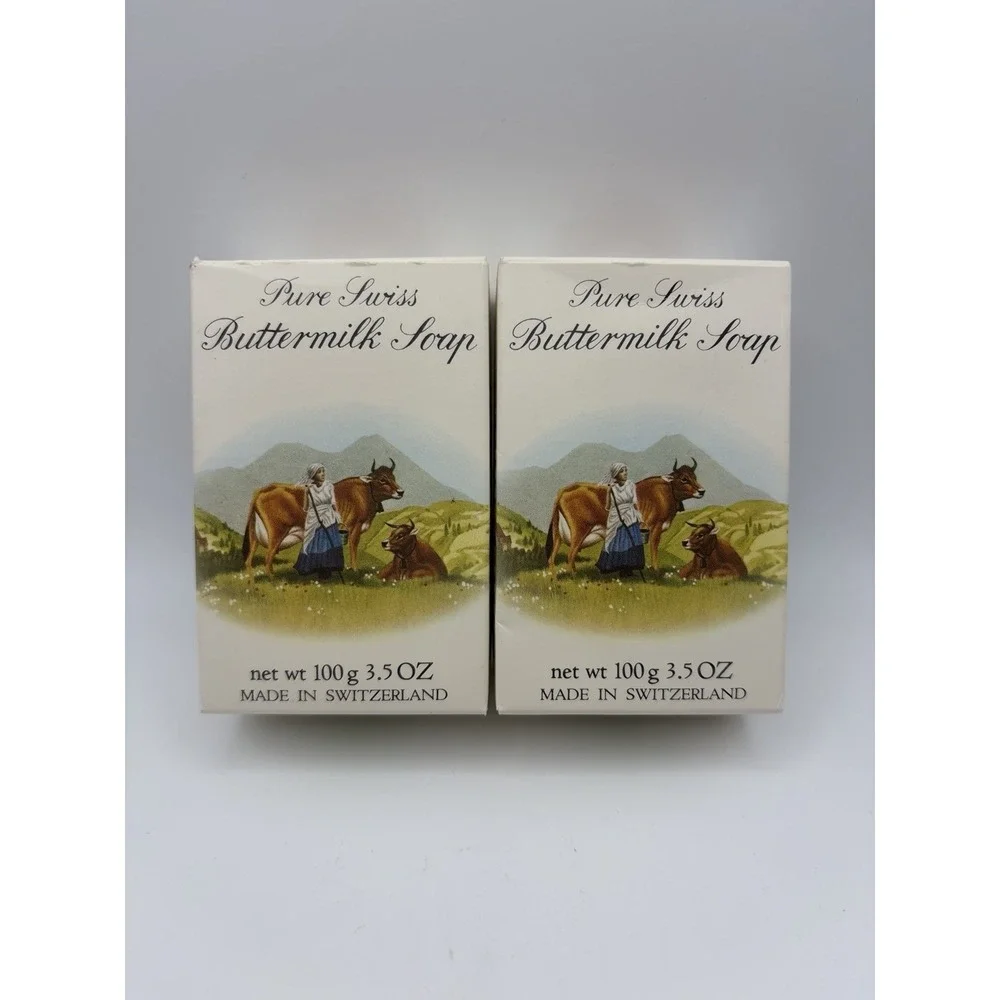 (2) VINTAGE CRABTREE & EVELYN Pure Swiss Buttermilk Soap 3.5oz bar 100g NIB